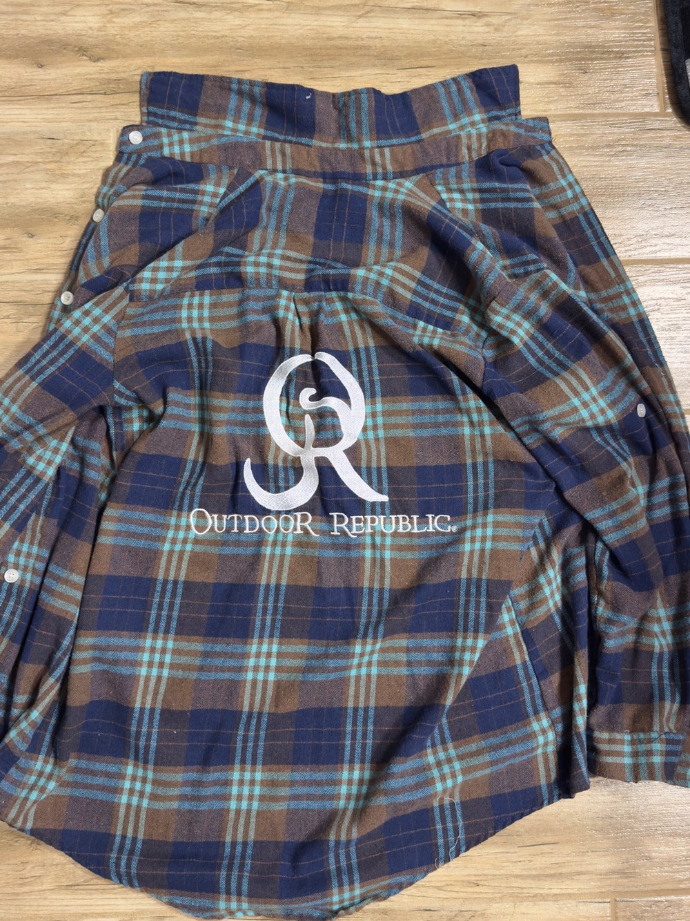 Women's Plaid Skirt in Navy, Brown & Teal